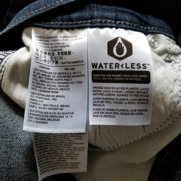 Levi's 505 Jeans Straight Leg Dark Waterless Denim - Picture 9 of 11